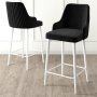 HANAH HOME Set 2 barske stolice Enox Black White - slika 2