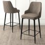 HANAH HOME Set 2 barske stolice Enox Cappuccino Black - slika 2