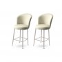 HANAH HOME Set 2 barske stolice Fora Cream Chrome - slika 1