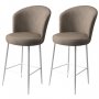 HANAH HOME Set 2 barske stolice Fora Cappuccino White - slika 1