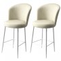 HANAH HOME Set 2 barske stolice Fora Cream White - slika 1
