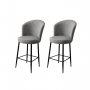 HANAH HOME Set 2 barske stolice Fora Grey Black - slika 1