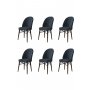 HANAH HOME Set 6 stolica Ritim Anthracite Brown - slika 1