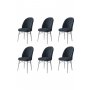 HANAH HOME Set 6 stolica Ritim Anthracite White - slika 1