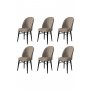 HANAH HOME Set 6 stolica Ritim Cappuccino Black - slika 1
