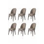 HANAH HOME Set 6 stolica Ritim Cappuccino Brown - slika 1