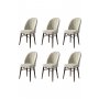 HANAH HOME Set 6 stolica Ritim Cream Brown - slika 1