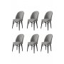 HANAH HOME Set 6 stolica Ritim Grey Black - slika 1