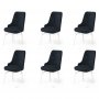HANAH HOME Set 6 stolica Pare Anthracite White - slika 1