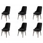 HANAH HOME Set 6 stolica Pare Black Brown - slika 1