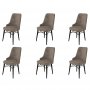 HANAH HOME Set 6 stolica Pare Cappuccino Black - slika 1