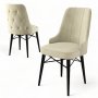 HANAH HOME Set 6 stolica Pare Cream Black - slika 3