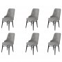 HANAH HOME Set 6 stolica Pare Grey Black - slika 1