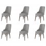 HANAH HOME Set 6 stolica Pare Grey Brown - slika 1