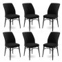 HANAH HOME Set 6 stolica Flex Black - slika 1