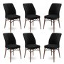 HANAH HOME Set 6 stolica Flex Black Brown - slika 1