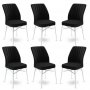 HANAH HOME Set 6 stolica Flex Black White - slika 1