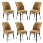 HANAH HOME Set 6 stolica Flex Cappuccino Black - slika 1