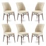 HANAH HOME Set 6 stolica Flex Cream Brown - slika 1