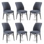 HANAH HOME Set 6 stolica Flex Fume Black - slika 1
