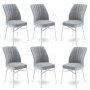 HANAH HOME Set 6 stolica Flex Grey White - slika 1