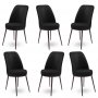 HANAH HOME Set 6 stolica Dexa Black Brown - slika 1