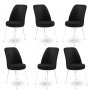 HANAH HOME Set 6 stolica Dexa Black White - slika 1