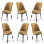 HANAH HOME Set 6 stolica Dexa Cappuccino Black - slika 1