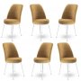 HANAH HOME Set 6 stolica Dexa Cappuccino White - slika 1