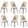 HANAH HOME Set 6 stolica Dexa Cream Brown - slika 1