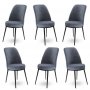 HANAH HOME Set 6 stolica Dexa Fume Black - slika 1