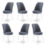 HANAH HOME Set 6 stolica Dexa Fume White - slika 1