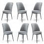 HANAH HOME Set 6 stolica Dexa Grey Black - slika 1