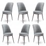 HANAH HOME Set 6 stolica Dexa Grey Brown - slika 1