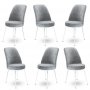 HANAH HOME Set 6 stolica Dexa Grey White - slika 1