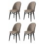 HANAH HOME Set 4 stolice Ritim Cappuccino Black - slika 1