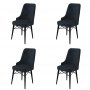 HANAH HOME Set 4 stolice Pare Anthracite Black - slika 1