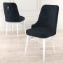 HANAH HOME Set 4 stolice Pare Anthracite White - slika 2