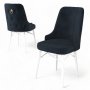 HANAH HOME Set 4 stolice Pare Anthracite White - slika 3