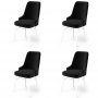 HANAH HOME Set 4 stolice Pare Black White - slika 1