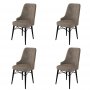 HANAH HOME Set 4 stolice Pare Cappuccino Black - slika 1