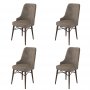 HANAH HOME Set 4 stolice Pare Cappuccino Brown - slika 1