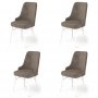 HANAH HOME Set 4 stolice Pare Cappuccino White - slika 1