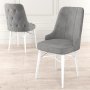 HANAH HOME Set 4 stolice Pare Grey White - slika 2