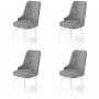 HANAH HOME Set 4 stolice Pare Grey White - slika 1