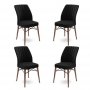 HANAH HOME Set 4 stolice Flex Black Brown - slika 1