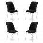 HANAH HOME Set 4 stolice Flex Black White - slika 1