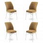 HANAH HOME Set 4 stolice Flex Cappuccino White - slika 1