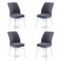 HANAH HOME Set 4 stolice Flex Fume White - slika 1