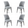 HANAH HOME Set 4 stolice Flex Grey Black - slika 1